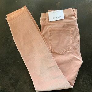 LOFT velvet pink skinny pants